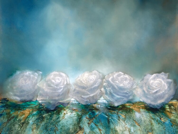 Canvas Print snow roses