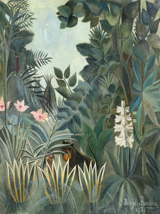 Reprodução do quadro The Equatorial Jungle - Henri Rousseau