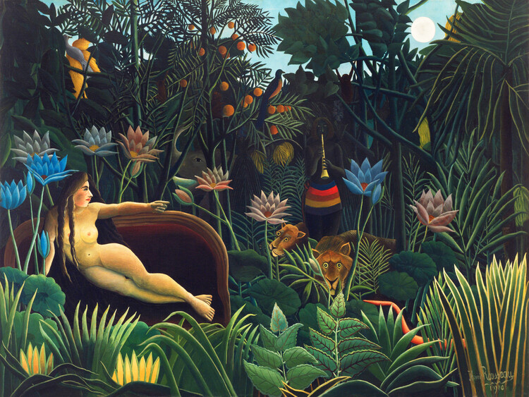 Reprodução do quadro The Dream (Female Nude) - Henri Rousseau