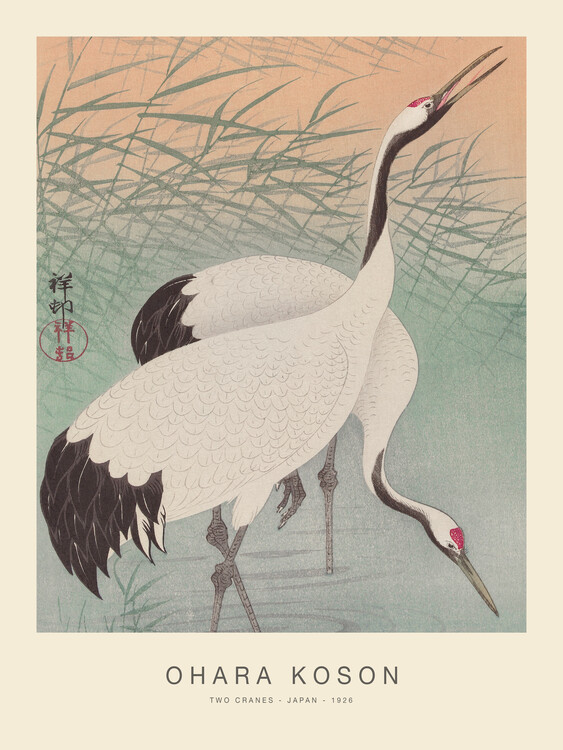 Reprodukcja Two Cranes (Special Edition) - Ohara Koson