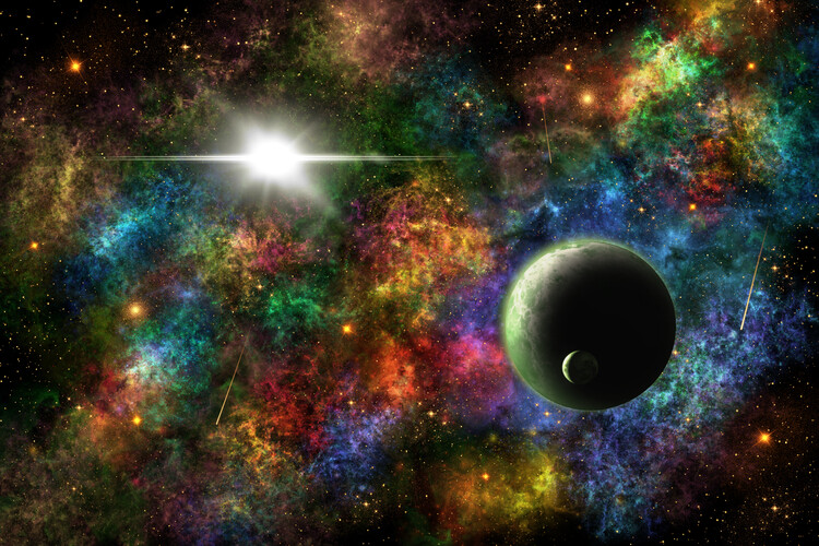 Illusztráció Wonders of The Universe - Exoius IX Planet and Tapreus Nebula