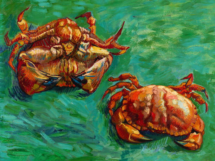 Reprodução do quadro Two Crabs (Vintage Seaside) - Vincent van Gogh