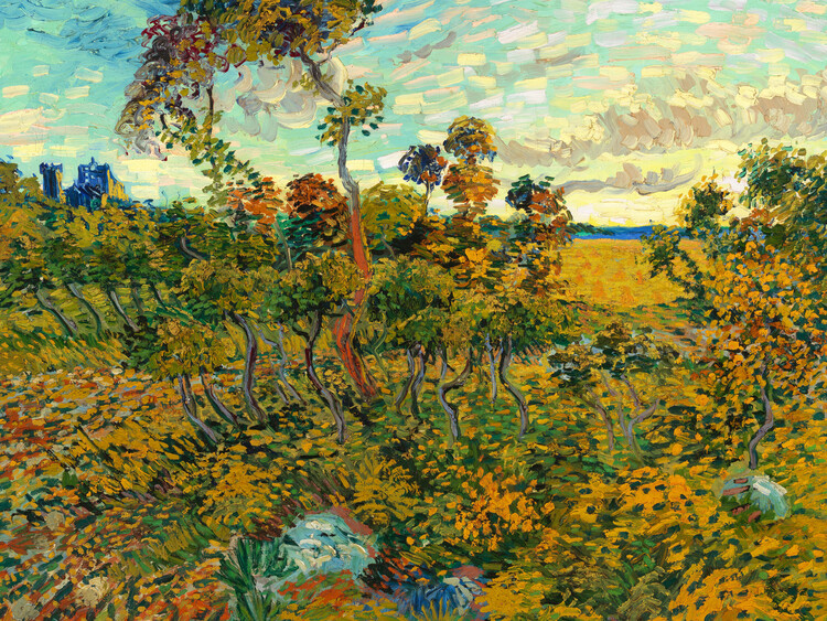 Canvas Print Sunset at Montmajour (Vintage Landscape) - Vincent van Gogh