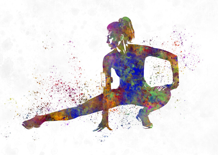 Art Poster Fitness exercise in watercolor