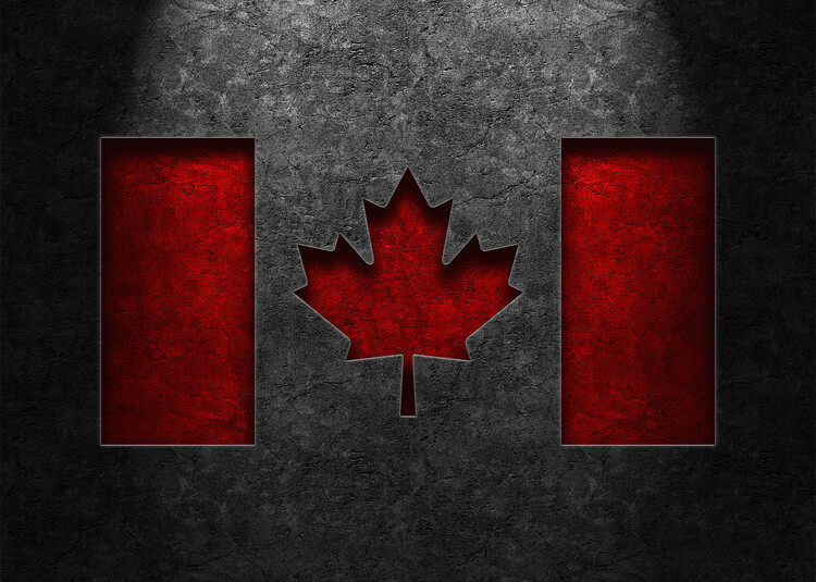 Illustration Canadian Flag Stone Texture