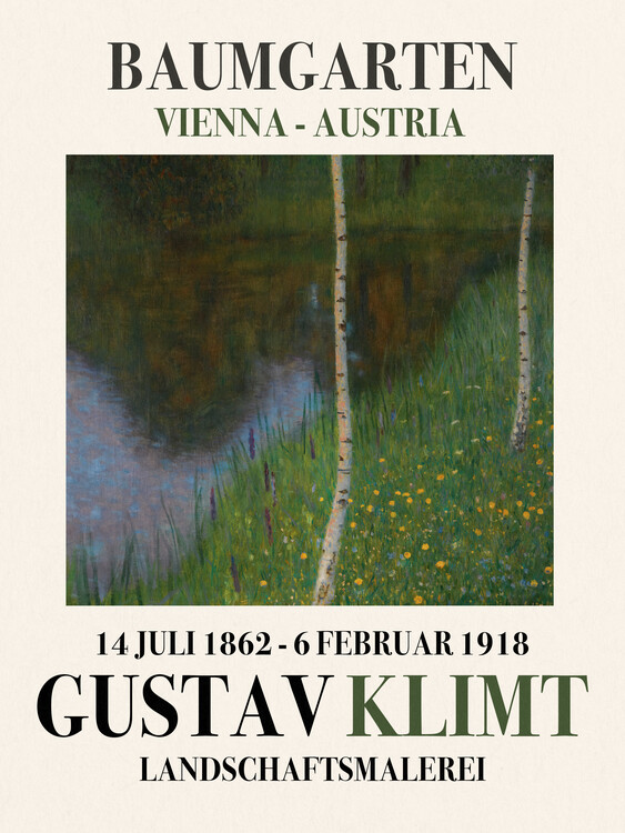 Fine Art Print Lakeshore with Birches (Special Edition Landscape) - Gustav Klimt