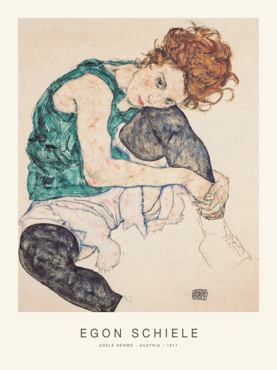Canvas Print Adele Herms (Special Edition Female Portrait) - Egon Schiele