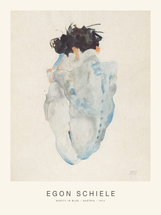 Obrazová reprodukce Nudity in Blue (Special Edition Nude) - Egon Schiele