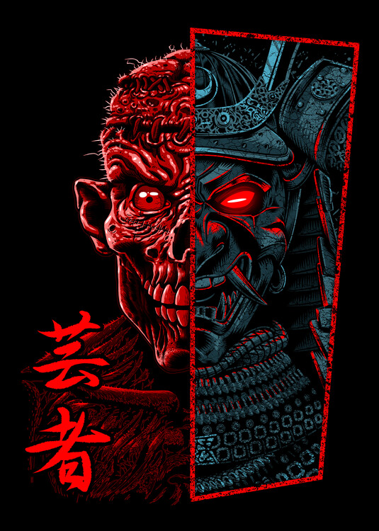 Konsttryck Samurai Zombie