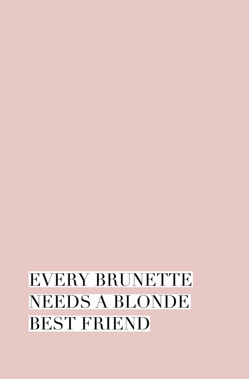 Ilustratie Every brunette needs a blonde best friend