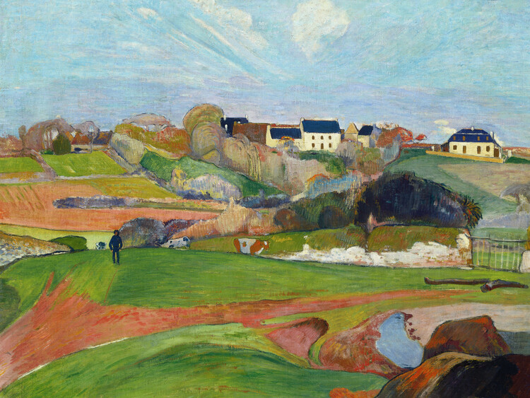 Landscape at Le Pouldu (Vintage French Countryside) - Paul Gauguin |  Reproducciones de cuadros famosos para tu pared