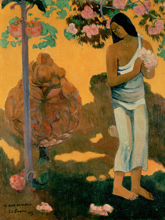 Reprodução do quadro The Month of Mary (Vintage Female Portrait) - Paul Gauguin
