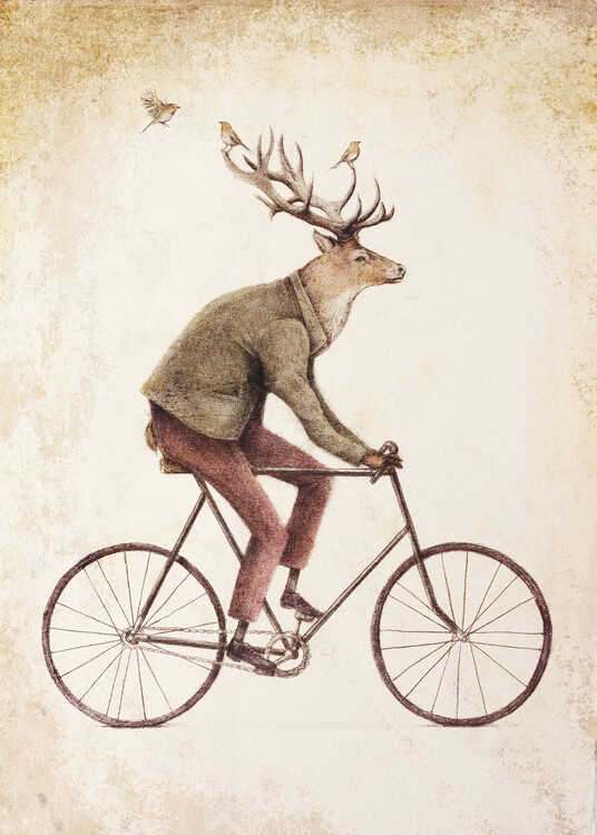 Illustration Deer Ink Art