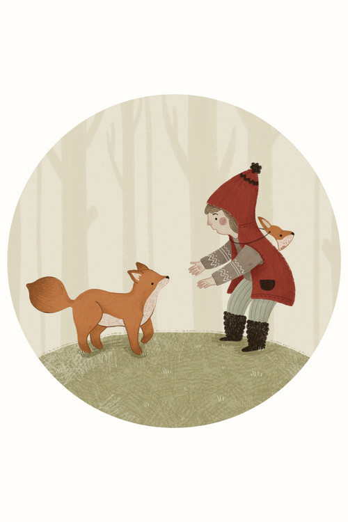 Ilustrace Anna Lunak - Fox and Girl