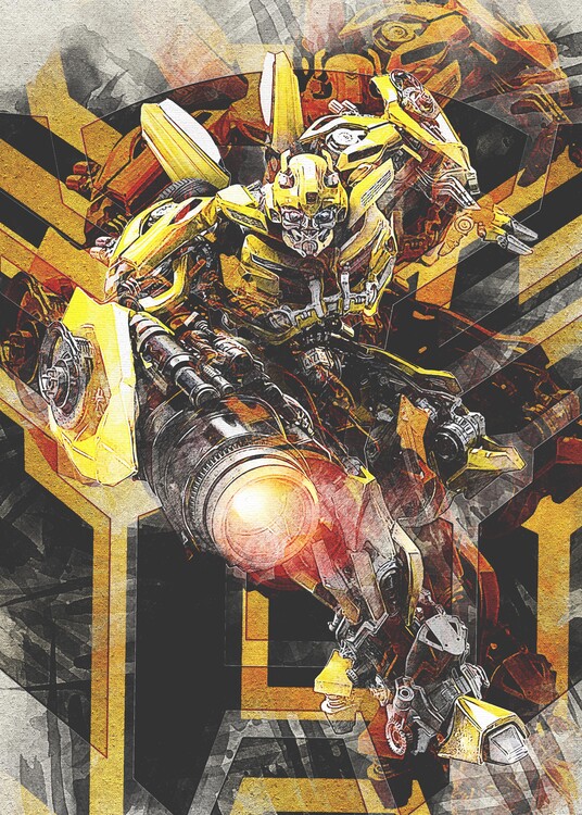 Art Poster Bee Robot