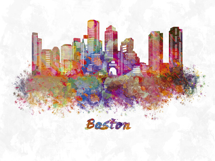 Illustration Boston skyline