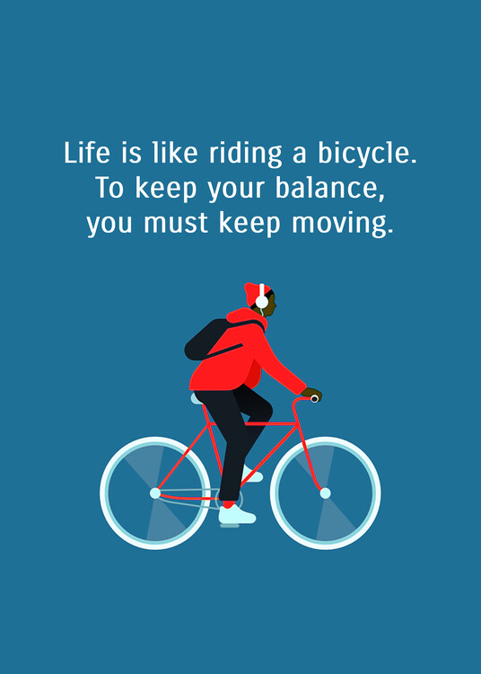 Illustration Bicycle Balance - Albert Einstein