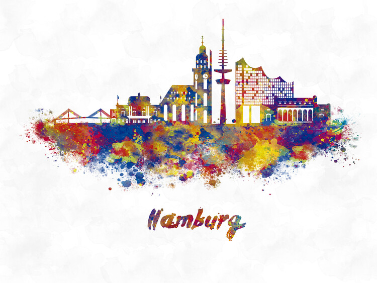 Illustration Hamburg skyline