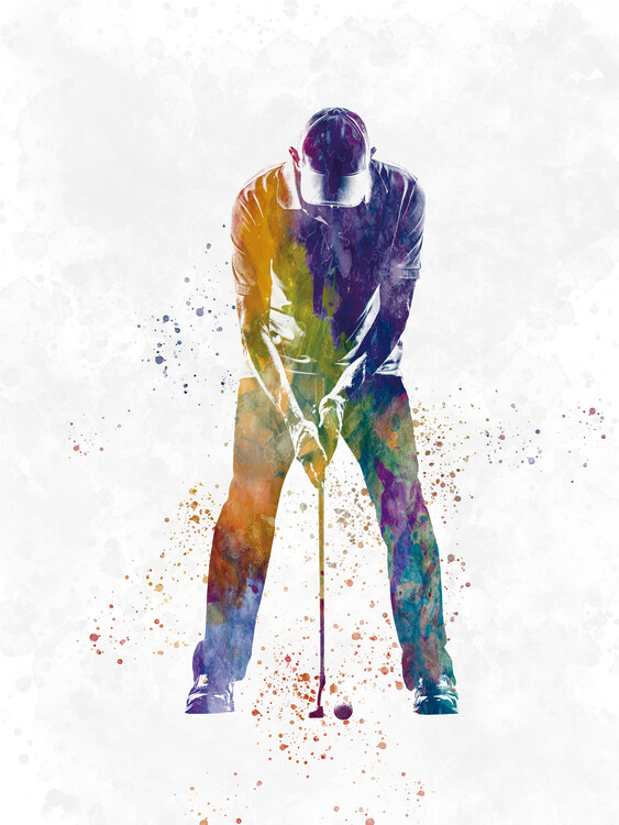 Illustration Golf player in watercolor
