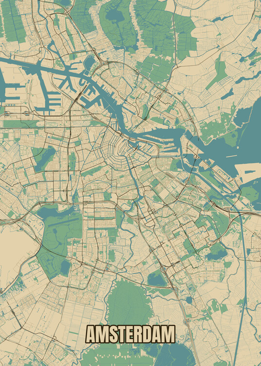 Karttoja seinälle - Kartat Amsterdam | Taulut, tapetit 