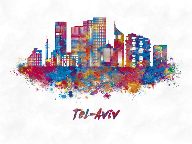 Ilustrácia Tel Aviv skyline