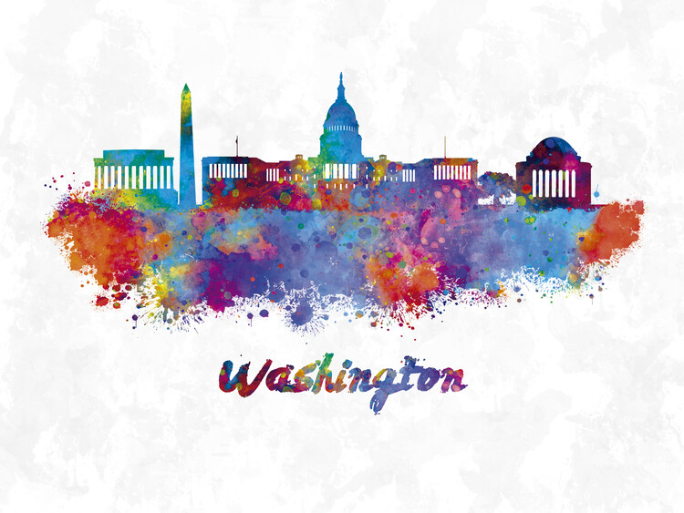Illustration Washington skyline