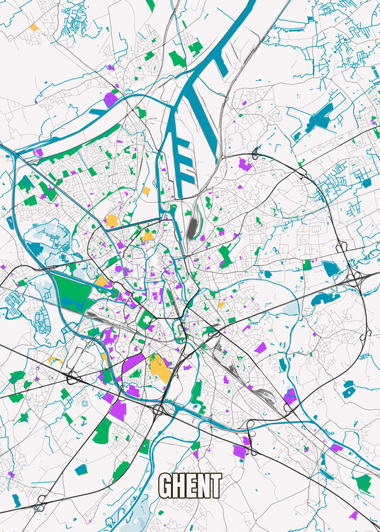 Map City map of Ghent, Belgium