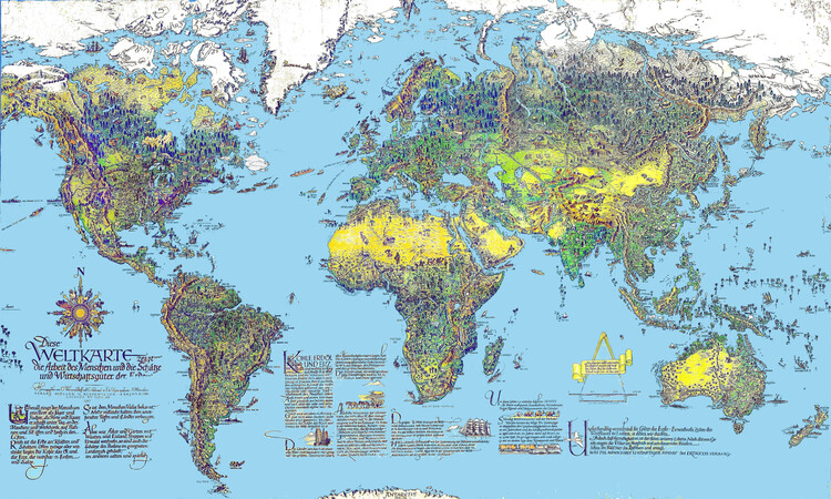 Kartta German world map from 1947 ǀ Kaikki kaupunkikartat ja maailmankartat  seinälle