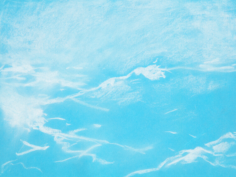 Reprodução do quadro Seagull & Waves (Abstract Pale Blue Seascape) - Winslow Homer