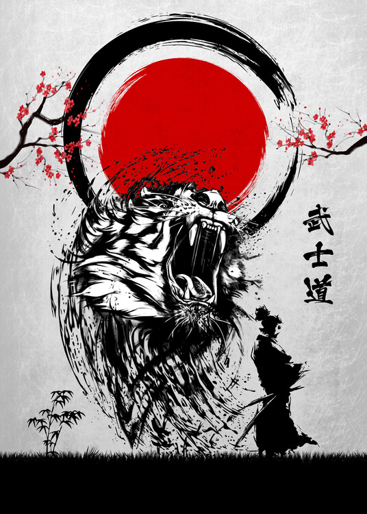 Kunstdrucke Samurai Tiger