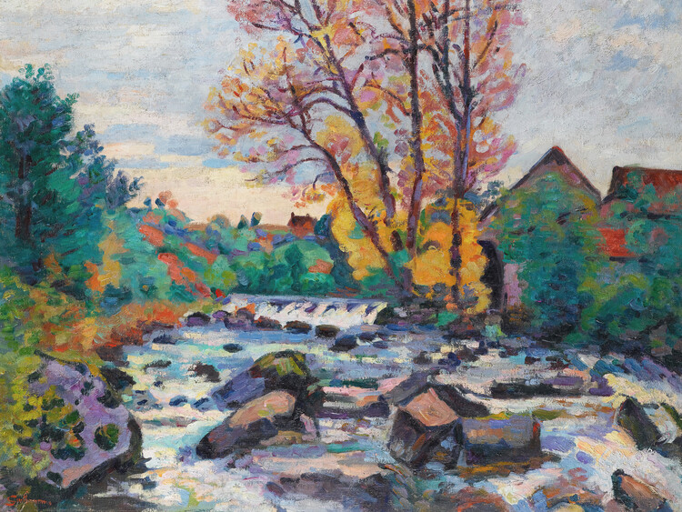 Reprodução do quadro The Bouchardon Mill (River Landscape) - Armand Guillaumin