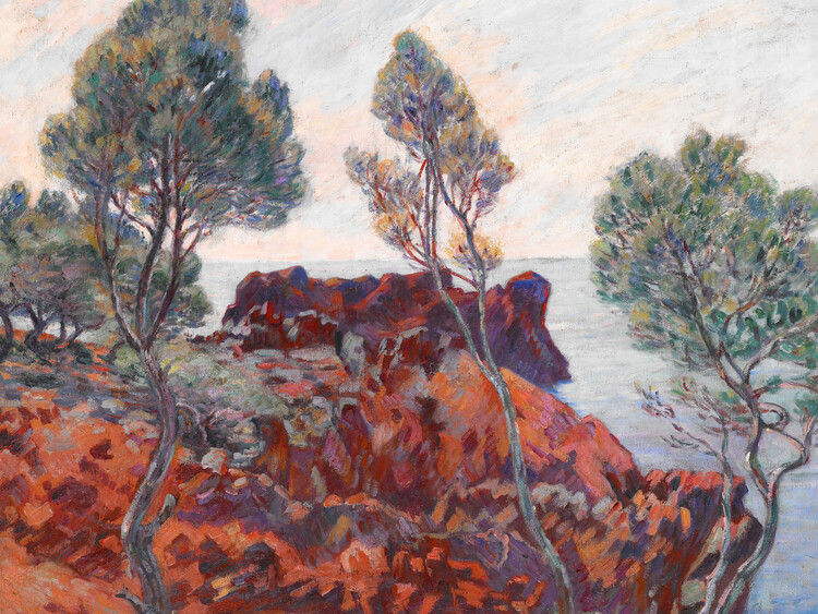 Reprodução do quadro The Red Rocks (Coastal Cliff) - Armand Guillaumin