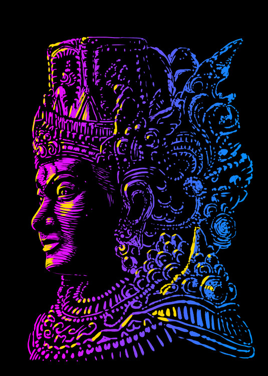 Ilustracja Retro Hindu god