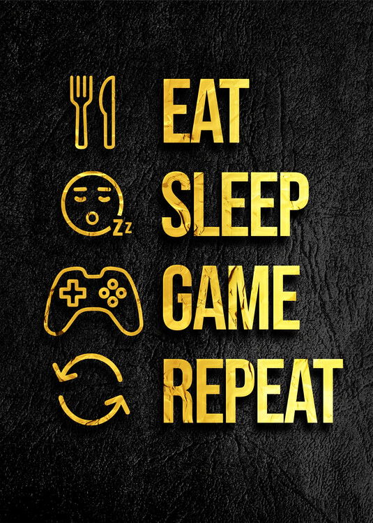 Εκτύπωση καμβά Eat Sleep Game Repeat