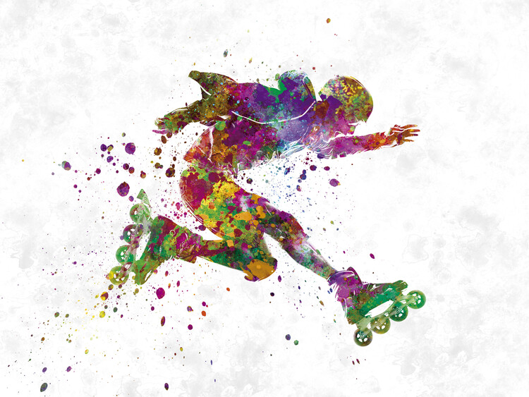 Umělecký tisk watercolor skater