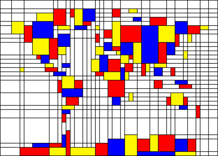 Map World map in Mondrian style