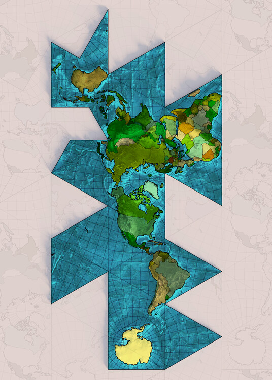 Poster de artă Dymaxion World map fuller projection