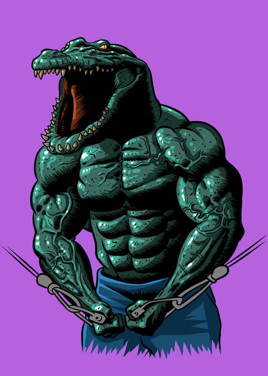 Art Poster crocodile training