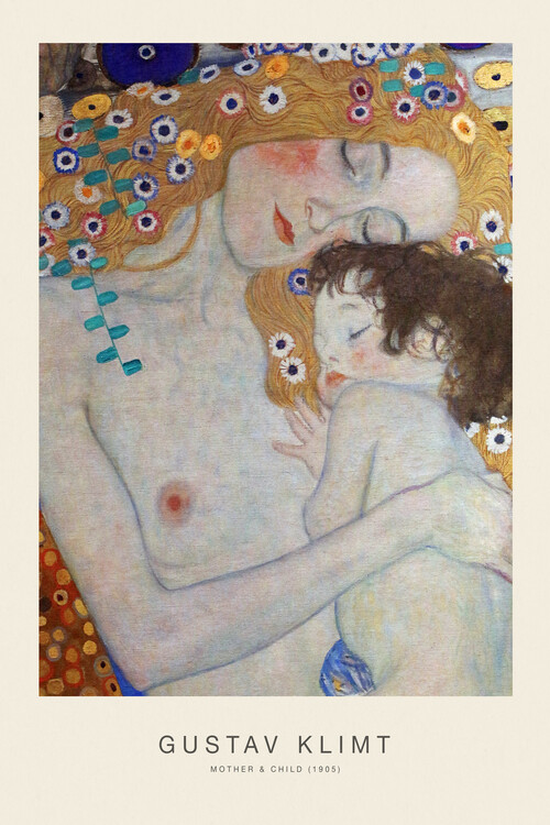 Fine Art Print Mother & Child (Baby & Mum - Nursery Print) - Gustav Klimt