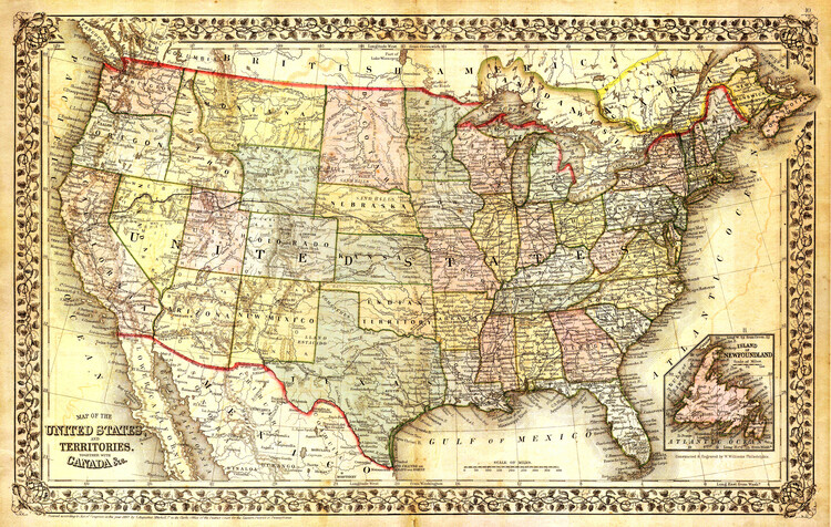 Mapa Old maps of the United States