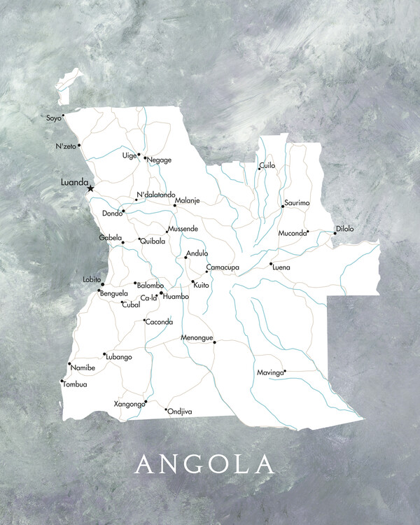 Canvas Print Map of Angola
