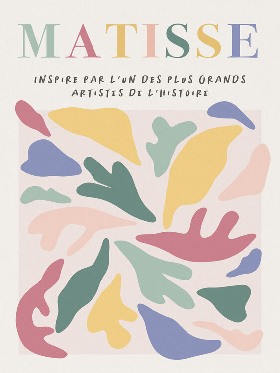 Reproduction de Tableau Danish Pastel Cut Out Abstract Pattern (3/3) - Henri Matisse Inspiré