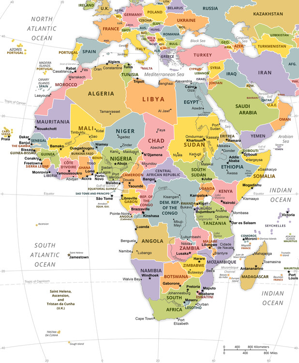 Map Of Political Map Of Africa Maps Of All Cities And Countries For