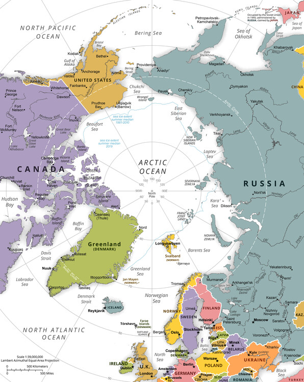 Map Political Arctic Region Map