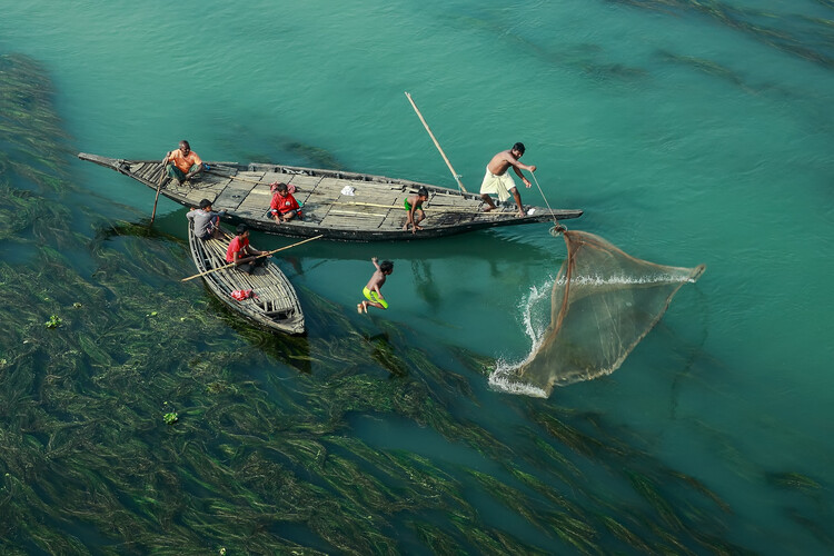 Művészeti fotózás Fishing in the algae river