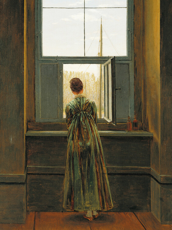 Canvas Print The Woman at The Window (Portrait of a Lady) - Casper David Friedrich