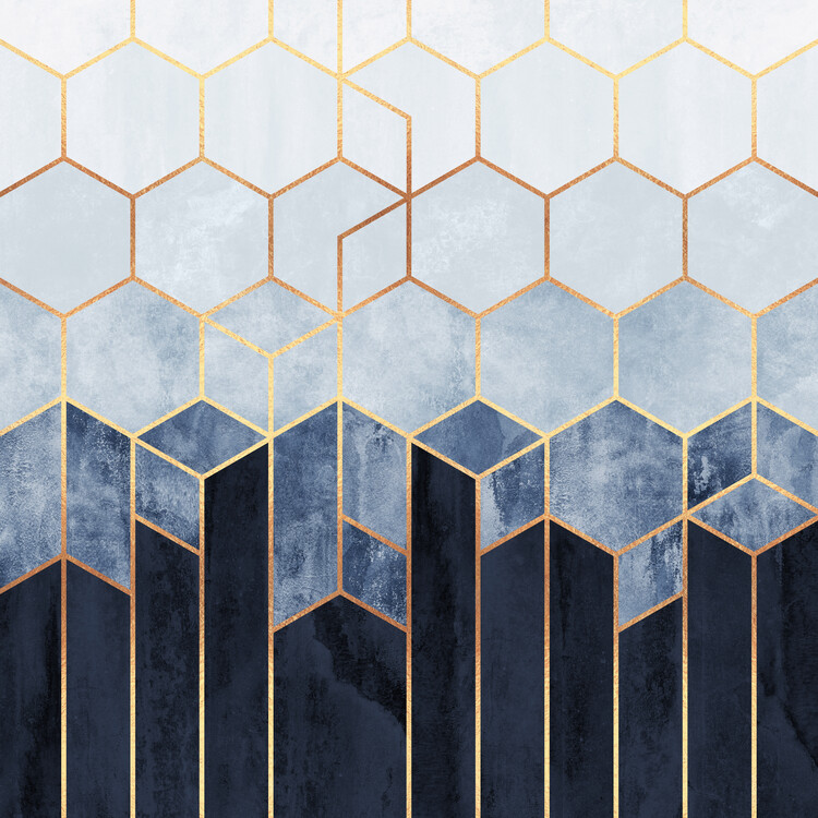 Ilustrácia Soft Blue Hexagons
