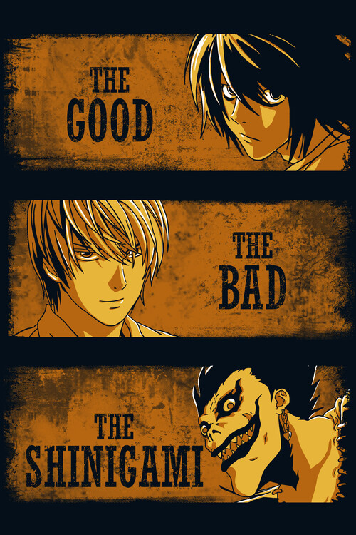 horrific poster of death note (ANIME POSTER) Paper Print