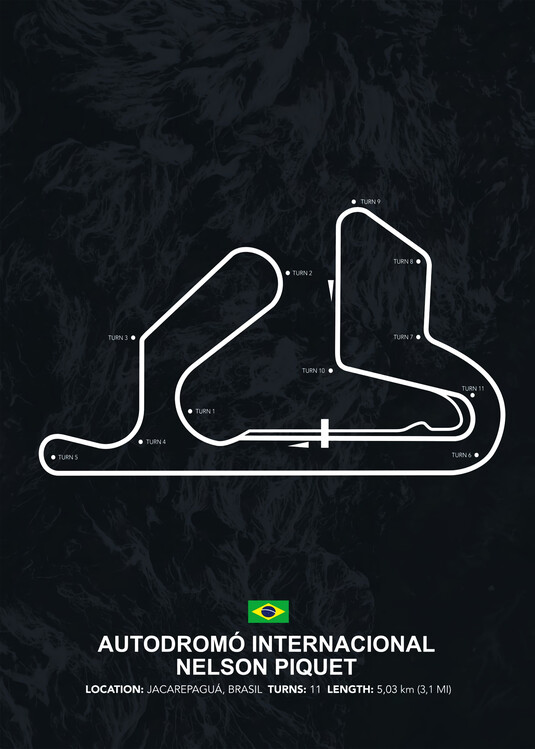 Impressão de arte Autodromo Internacional Nelson Piquet