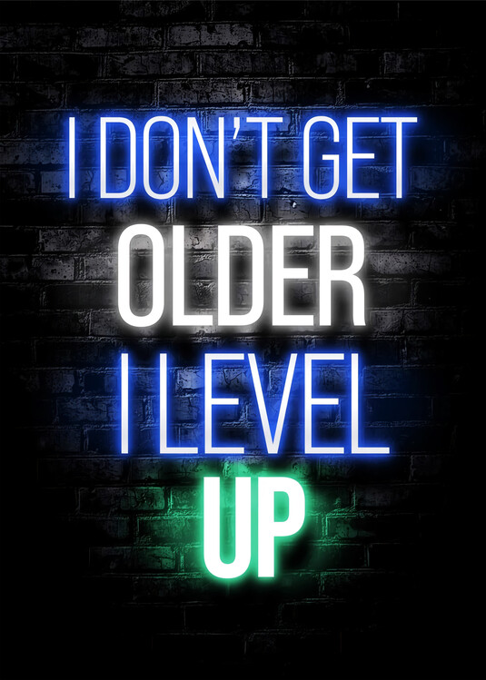 Konsttryck I Don't Older, I Level Up